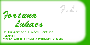 fortuna lukacs business card